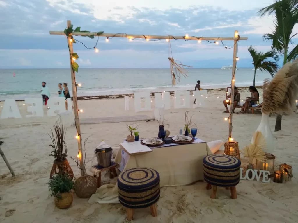 Sunset over the beach in Bávaro, Punta Cana